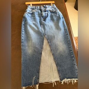 Reformation Women's Blue Denim Skirt